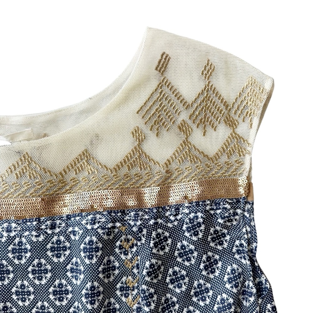 NWT Floreat Gold Stream Embroidered Sequined Top Size M - Picture 7 of 13